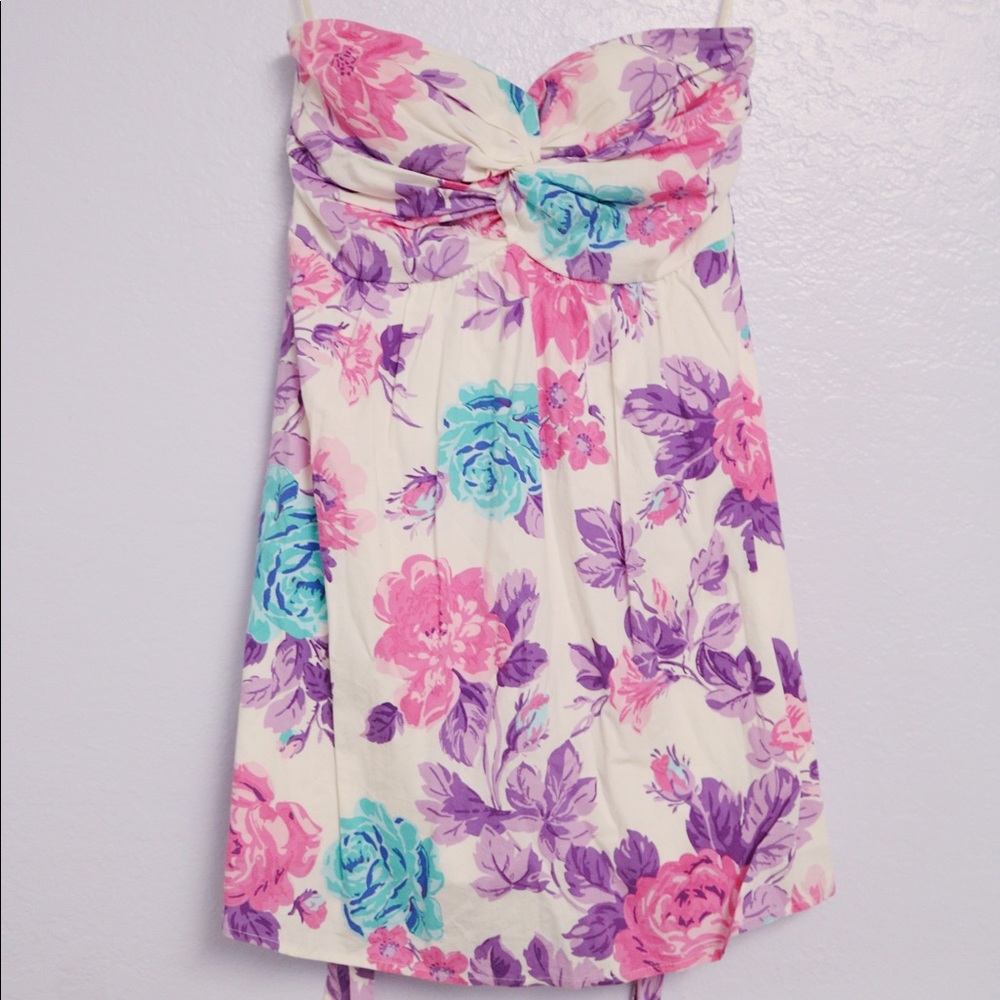 NEW Floral Strapless Mini Dress Size 4